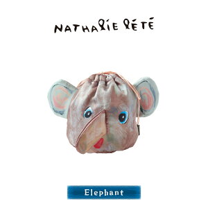 【10月30日5%OFFクーポン】ナタリーレテ 巾着 / サテンドローストリングバッグ 全4種 / 立体的 Nathalie Lete ナタリー・レテ 動物 アニマル リス ぞう うさぎ ぶた 小物入れ かわいい 人気 個性的