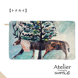 【300円クーポン-8/17まで】大判 ひざ掛け 作家 / アトリエコテツ フリース ブランケット 全3種 / 藤代鼓哲 約150×90cm ミニ毛布 ハーフケット マルチカバー 猫 きつね トナカイ ふわふわ お昼寝布団 車用 職場 あたたかい プレゼント