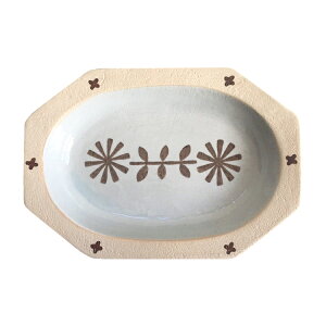 【10月25日5%OFFクーポン】食器 深皿 セイジハナ 全2色 瀬戸焼 陶器 皿 お皿 器 うつわ オーバル 北欧風 花柄 日本製 食洗機対応 レンジ対応 seijihana seiji hana SEIJI HANA カネ三商店 カネサン KANESAN1