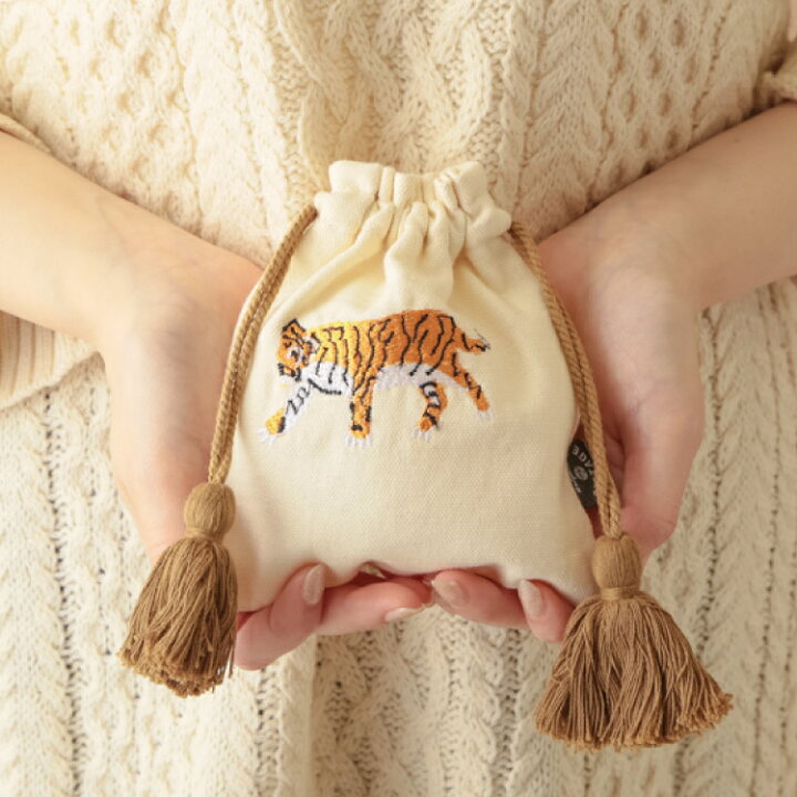 楽天市場】【スーパーSALEクーポン】巾着 アニマル刺繍巾着 Sサイズ 