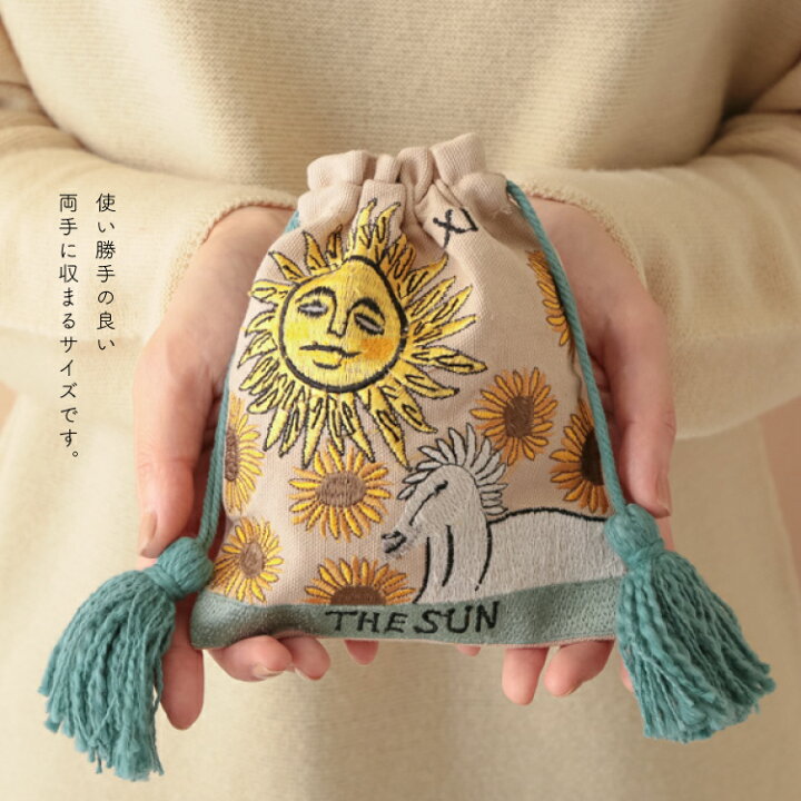 楽天市場】【3/30日10%OFFクーポン】ポーチ タロット刺繍巾着 KANKAN 