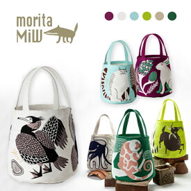 レディース バッグ / moritaMiW MiWトートバッグ 全6種 / ウサギ ウ ネコ ヤギ タコ クスクス 森田MiW 楠橋紋織 コラボ ブランド バケツ型 トート マザーズバッグ 内ポケット 大容量 肩掛け 布製 綿100％ 人気