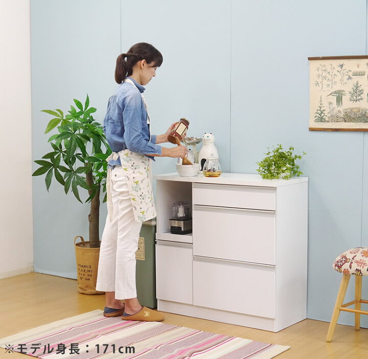 楽天市場】食器棚 キッチンカウンター ロータイプ レンジ台 キッチン 