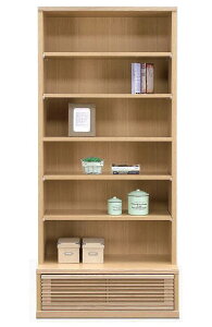 【抜群の収納力ハイタイプ】 本棚 本収納 シェルフ 収納家具 ラック 80cm おしゃれ家具 シンプル 6段 引き出し 木製 完成品 大容量★ホット80Hブックシェルフ(ナチュラル/ブラウン) 【送料