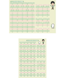 ハングルあいうえお表（下敷きセット）（緑）