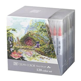 【送料無料】RB-6000AT/120V呉竹 ZIG クリーンカラーリアルブラッシュ120色セットギフト プレゼント イラスト 塗り絵 漫画【2237965】【RSL】