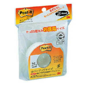 【メール便対応】658スリーエム ポスト・イットR カバーアップテープ カッター付 お徳用 白, 25.4 mm x 17.7 m, 12 巻/中箱, 4 中箱/箱