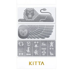 【メール便対応不可】KITPP006キングジム KITTA キッタ スペシャル ヘキガ シートサイズ:21×50 表紙サイズ(折り畳み時):91×55 7枚×3柄 シルバー箔