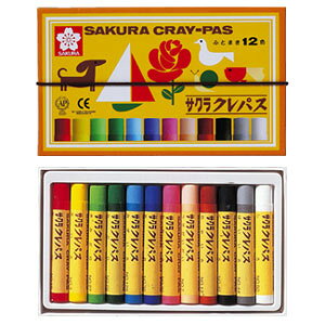 【メール便対応】LP12Rサクラクレパス クレパス太巻12色セット家庭用 学校用 文具 文房具 筆記具 画材 工作 ポスター 展示物 イラスト POP 小学生 中学生 高校生 大学生
