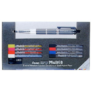 【メール便対応】PH803STぺんてる スーパーマルチ8セット家庭用 事務 オフィス 学校用 文具 文房具 筆記具 ボールペン ビジネス 仕事 勉強 書きやすい 中学生 高校生 大学生 大人 社会人 多種