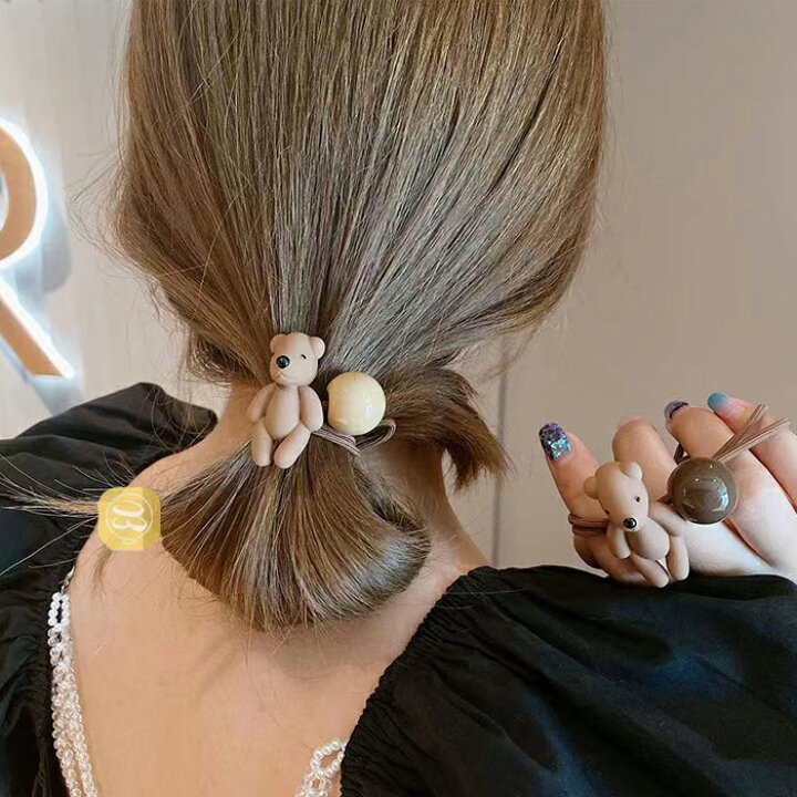 楽天市場】【500円以上の注文送料無料】くまちゃんヘアゴム おしゃれ  
