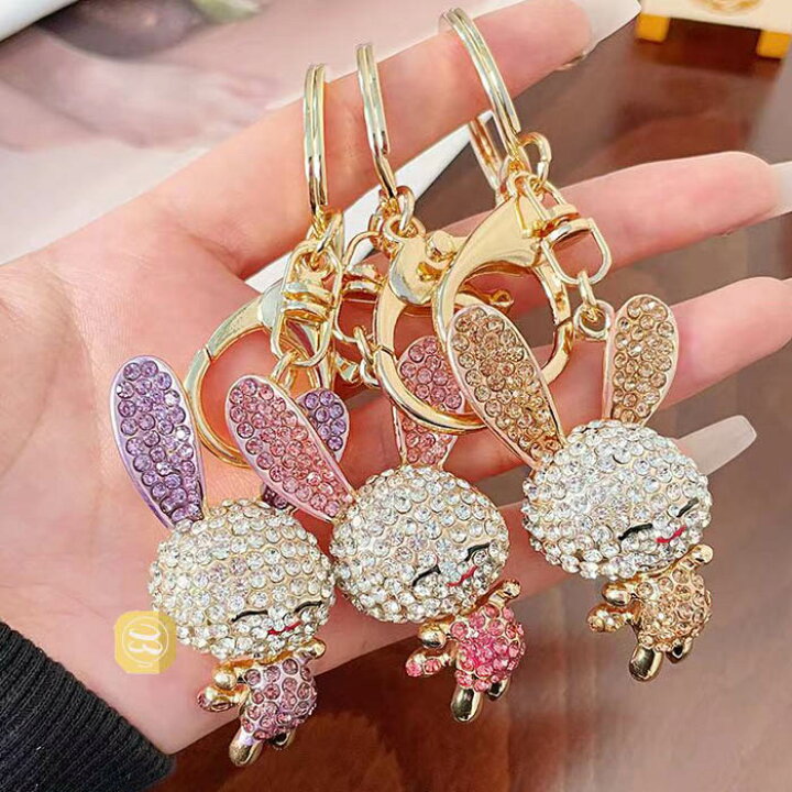 楽天市場】うさぎバッグチャーム 可愛い兎ちゃん キーチェーン 金属 