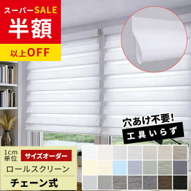 年間最安級23250円→8366円 調光 ロールスクリーン 天井付け チェーン つっぱり 保温 遮熱 断熱 スクリーン 遮光 UVカット ロールカーテン オーダー ロールスクリーン 間仕切り 目隠し プライバシー保護 押し入れ 賃貸OK ロールスクリーン 採光 1mmサイズオーダー