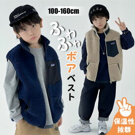 男の子 ベスト ボア ベスト もこもこ ベスト ジュニア 子供服 トップス ノースリーブ 裏起毛 フリース 無地 厚手 ベスト あったか キッズ ジップアップ ボアベスト カジュアル かわいい 軽量 あたっか 部屋着 通園 通学 秋冬春 保温 前開き 春 秋 冬 ユニセックス