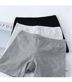 3枚セット 女の子 インナーパンツ 3分丈 オーバーパンツ キッズ 下着 ボトムス レギパン レギンス パンツ スパッツ ペチコート ペチパンツ 女の子 スカートインナー 女児 キッズ インナーパンツ ガールズ 下着のチラ見え防止 3分丈 リボン付き
