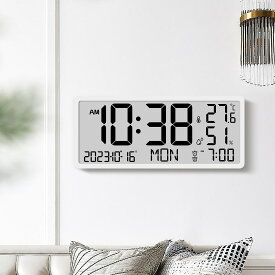 【楽天スーパーSALE 50%OFF】デジタル 時計 壁掛け 大型 LCD 置き時計 デジタル 壁掛け時計 持ち運び デジタル時計 置時計 かわいい デジタル 掛け時計 温湿度計付 おしゃれ かわいい 静音 インテリア 雑貨 アラーム 見やすい 大きな文字 リビング 壁掛け 時計 デジタル