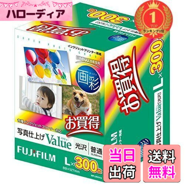 【送料無料】【楽天ランキング1位獲得】 写真用紙 画彩 光沢 L 300枚 WPL300VA