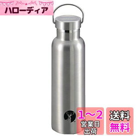 キャプテンスタッグ(CAPTAIN STAG) スポーツボトル 水筒 直飲み ダブルステンレスボトル 真空断熱 HDボトル 600ml シルバー UE-3365 外径73×高さ245mm
