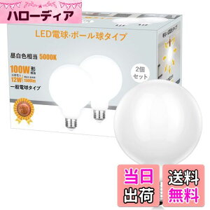 【送料無料】DSLeben LED電球 100W形相当 昼白色 E26口金 一般電球 ボール球形 全方向タイプ エジソン電球 2個入り 省エネ 密閉形器具対応 断熱材施工器具対応 調光器非対応