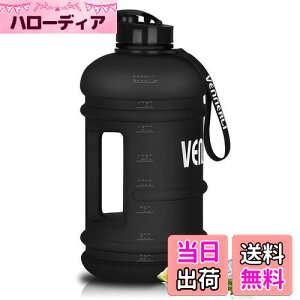 【送料無料】VENNERLI ハーフガロンウォーターボトル 2.2L Lサイズ スポーツウォーターボトル ハンドル付き 72オンス BPAフリー 再利用可能 プラスチックウォータージャグ 漏れ防止 ハイドロボ