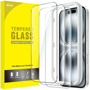 yzJETech iPhone 16 6.1C`p tیtB KX KChgt P[XɊȂ HDNA 3Zbg