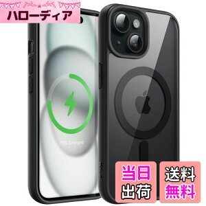 yzJETech iPhone 15 6.1C`p }Olbg P[X MagSafeɑΉ Ռz op[Jo[ \bhJ[}bgTPUt[ h~ NAobN (ubN)