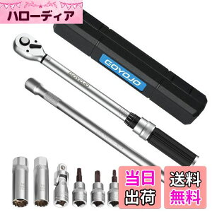 【送料無料】GOYOJO トルクレンチ プレセット型 磁気薄型スパークプラグ 8点セット 差込角(3/8インチ) 10-60N.m 両回転対応 トルク精度 ±3% 自動車用、自電車、オートバイ、機械の整備 タイヤ交