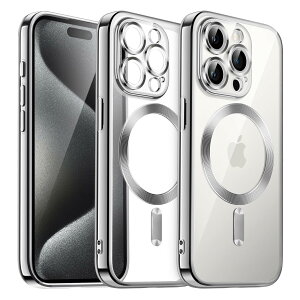 yzJETech iPhone 15 Pro 6.1C`p \tgNAP[X JYSی MagSafeCX[dΉ ϏՌ dCbLTPUJo[ (Vo[)
