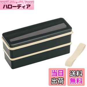 【送料無料】スケーター (skater) 弁当箱 2段 シリコン製内蓋付 900ml 大容量 レトロフレンチ ブラック 日本製 SSLW9B