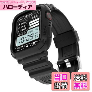 �y���������z[elkson] �A�b�v���E�H�b�` �o���h Apple Watch 45mm 44mm �o���p�[�P�[�X�t�� ���ȃ����Y�o���h Apple Watch SE2 iWatch Series 9 8 7 6 5 4�p, Quattro Pro Series �X�|�[�c�~���^���[�ی�P�[�X �v��