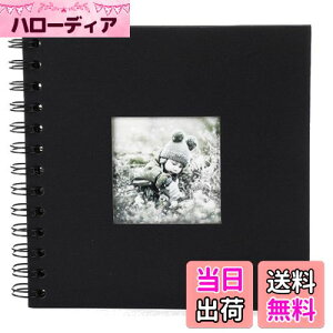 【送料無料】fogman アルバム スクラップブック 写真 手作り デコ 黒台紙 子供 赤ちゃん 20ページ (黒)