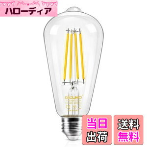 �y���������zDiCUNO LED�d�� E26���� 60W�`���� 6W �d���F �G�W�\���d�� 700lm 2700K �t�B�������g�d�� �N���A�^�C�v �S���� ���g�� ST64 �������Ή� 1��