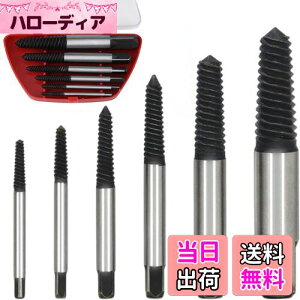 【送料無料】KALOLINNA 逆タップ タップダイスセットエキストラクター ストリップドネジリムーバー 管用逆タップ 配管用 ネジ切り ネジ抽出器 修理用専用工具 収納ケース付き (6本セット)
