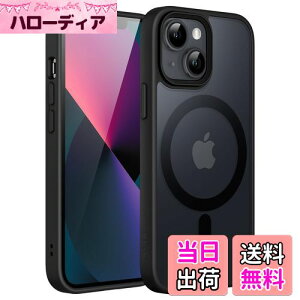 yzJETech iPhone 13 mini 5.4C`p }Olbg P[X MagSafeɑΉ ̃}bgw ^ ϏՌ Jo[ (ubN)