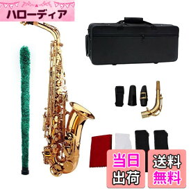 【送料無料】Btuty Saxophone Sax Eb Alto E フラットブラス彫刻パターン 表面プラスチックマウスピース 手袋付き クリーニングクロス ブラシストラップ 色：ゴールド