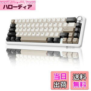 �y���������zMAMBASNAKExATTACKSHARK X66 �Q�[�~���O�L�[�{�[�h 65%���C�A�E�g �K�X�P�b�g �z�b�g�X���b�v�Ή� �O�̐ڑ����[�h 2.4Ghz����/Bluetooth/USB-C�L�� ���J�j�J�� �����{�����[���m�u�t�� 3000mAh