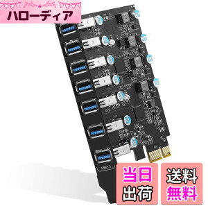 �y���������zIDEAPRO USB3.0���݃{�[�h 7�|�[�g USB 3.0���� PCI Express �C���^�[�t�F�[�X�J�[�h �O�����d�s�v 5Gbps�����`�� �g���J�[�h PCIE x16 x8 x4 x1�Ή� Windows XP/Vista 7/8/8.1 Mac OS�Ή� �T�C�Y�F7 �|�[