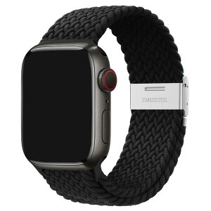 �y���������z[WOXDECO]�R���p�`�u�� Apple Watch �o���h �i�C���� ��̎� �����\ 42mm 44mm 45mm 49mm�ɓK�p �u���b�N �F�F�u���b�N�A�T�C�Y�F42mm/44mm/45mm/49mm