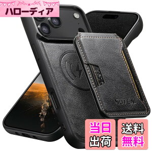�y���������zJCGOOD iPhone 17/17Pro/17ProMax/17Air �P�[�X MagSafe ���C�����X�[�d �Ή� �w�ʃJ�[�h�P�[�X�t�� ������ �}�O�Z�[�t�Ή� �J�[�h���[ ���߉\�ȃX�^���h�@�\ ���O���\ ���C�z���J�o�[