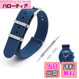 �y���������z[Jumpsunfun] 20mm ���v�o���h for Omega X Swatch Speedmaster MoonSwatch �I���K�ƃX�E�H�b�` �X�s�[�h�}�X�^�[ ���[���X�E�H�b�`�p �~���^���[�i�C�������v�x���g �F�F�u���[