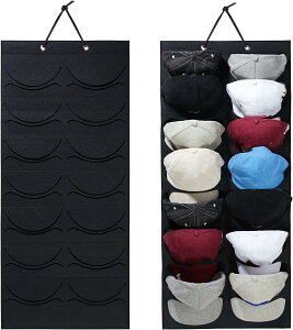【送料無料】siawadeky 野球帽収納バッグ 壁掛けウォールポケット フェルト製 14個収納できる ドア掛け 吊り下げ収納 帽子収納ケース 防塵 壁掛け 収納ボックス 帽子ホルダー 野球帽ラック 収