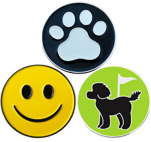 【送料無料】Adhere ゴルフ マーカー 金属ゴルフ ロゴボールマーク かわいい猫犬 肉球 デザイ3個入り 含まない 台座