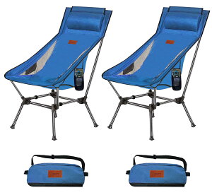 【送料無料】DesertFox アウトドアチェア 2WAY キャンプ椅子 ローチェア 軽量 枕付き ハイバック 単品/セット【独自開発のカップホルダー】 耐荷重150kg コンパクト イス ロータイプ 収納袋付属