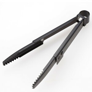 【送料無料】キャプテンスタッグ(CAPTAIN STAG) アウトドア BBQ トング たためる ソロトング 21cm コンパクト収納 ステンレス製 ストッパー付き 【シルバー/ブラックチタンコート】