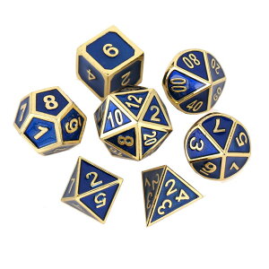 �y���������zYourandoll 7�� �����������^���_�C�X �T�C�R�����ʑ̃_�C�XD20 D12 D10 D8 D6 D4 Dungeons and Dragons DND TRPG MTG�_�C�X�e�[�u���Q�[���p 16mm �F�F�u���[�S�[���h�A�T�C�Y�F16mm