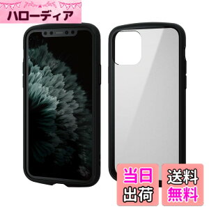 �y���������z�G���R�� iPhone 11 �P�[�X �ϏՌ�x�t���[�� TOUGH SLIM LITE [�w�ʃN���A�^�C�v] �u���b�N �F�F�u���b�N�A�T�C�Y�FiPhone 11 Pro