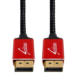 �y���������zSeekEra DisplayPort �f�B�X�v���C�|�[�g �P�[�u�� DP1.4 DP�P�[�u�� �t��HD/240Hz 4K/144Hz 8K/60Hz 1.8m �F�F���b�h�A�T�C�Y�F0.8m