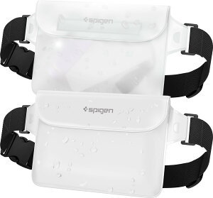 �y���������zSpigen ���S�h�� �|�[�` �P�[�X ���� 2�Z�b�g IPX8�F�� �C �v�[�� �A�E�g�h�A �X�}�z �O�d�`���b�N �x���N�� PVC ��e�� �E�G�X�g�|�[�` �h���o�b�O A620 �F�F�X�m�[�E�z���C�g�A�T