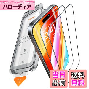 �y���������ziPhone 16 / 15 �p �K���X�t�B���� TORRAS �h�w�� �T���T�� �S�ʕی� �����ɍ׉� 9H�z�� 2�� �K�C�h�g �C�A���X �A�C�t�H��16 �p /15�p �ی�t�B���� GlassGo Air �F�F�z���C�g�A�T�C�Y�FiPhon