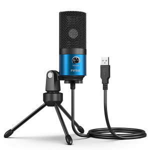 �y���������zFIFINE USB �R���f���T�[�}�C�N PC PS4 �ʘb�p Skype �z�M �P��w���� ���ʒ��߉\ �}�C�N�X�^���h�t�� Windows/Mac�Ή� �u���b�N K669B �F�F�u���[